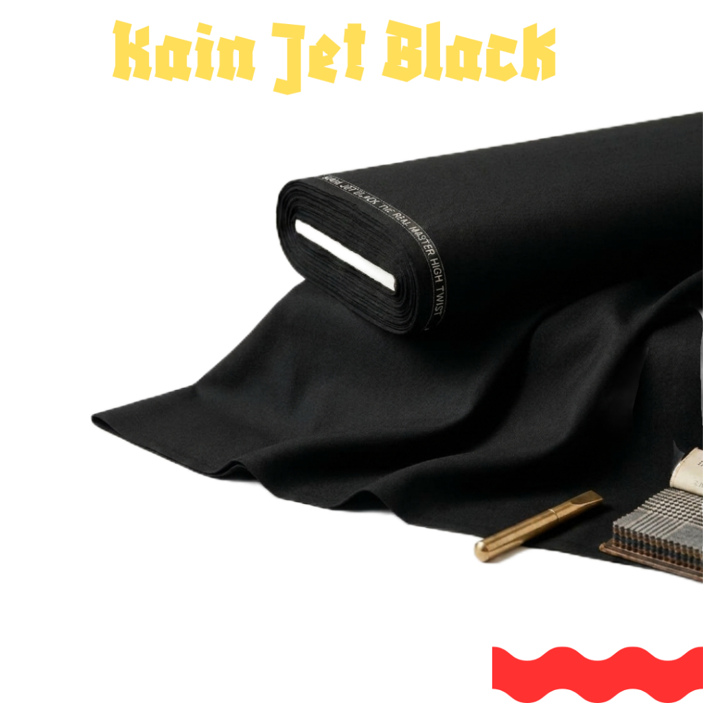 BAHAN kain JET BLACK PREMIUM bahan JAS CELANA
