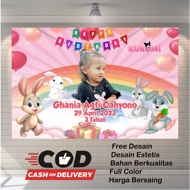 Spanduk Ulang Tahun Tayo – Banner Ultah Anak Perempuan Lucu Murah 120x80cm