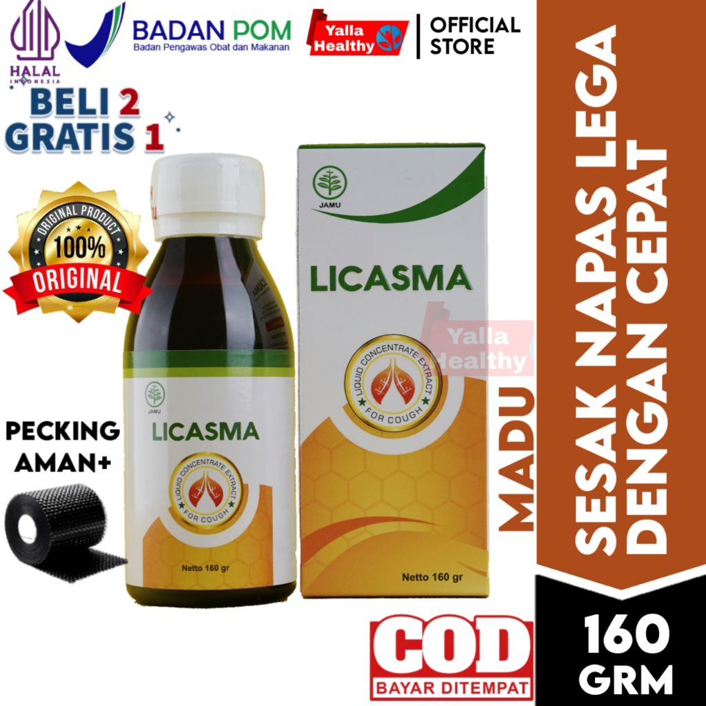 Madu Licasma Original - Obat Sesak Napas Herbal Asma & Pelancar Pernapasan BPOM
