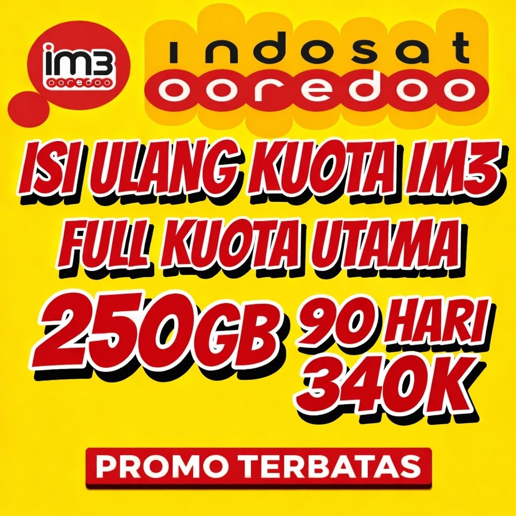 Promo kuota INDOSAT 250gb 90 hari
