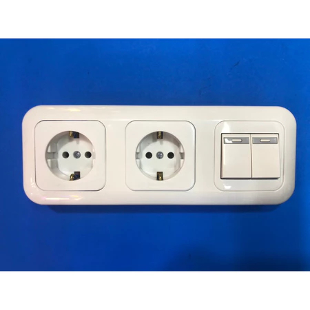 Stop Kontak Double dan Saklar Seri Panasonic | Stop Kontak Double + Saklar Seri Panasonic | Stop Kon