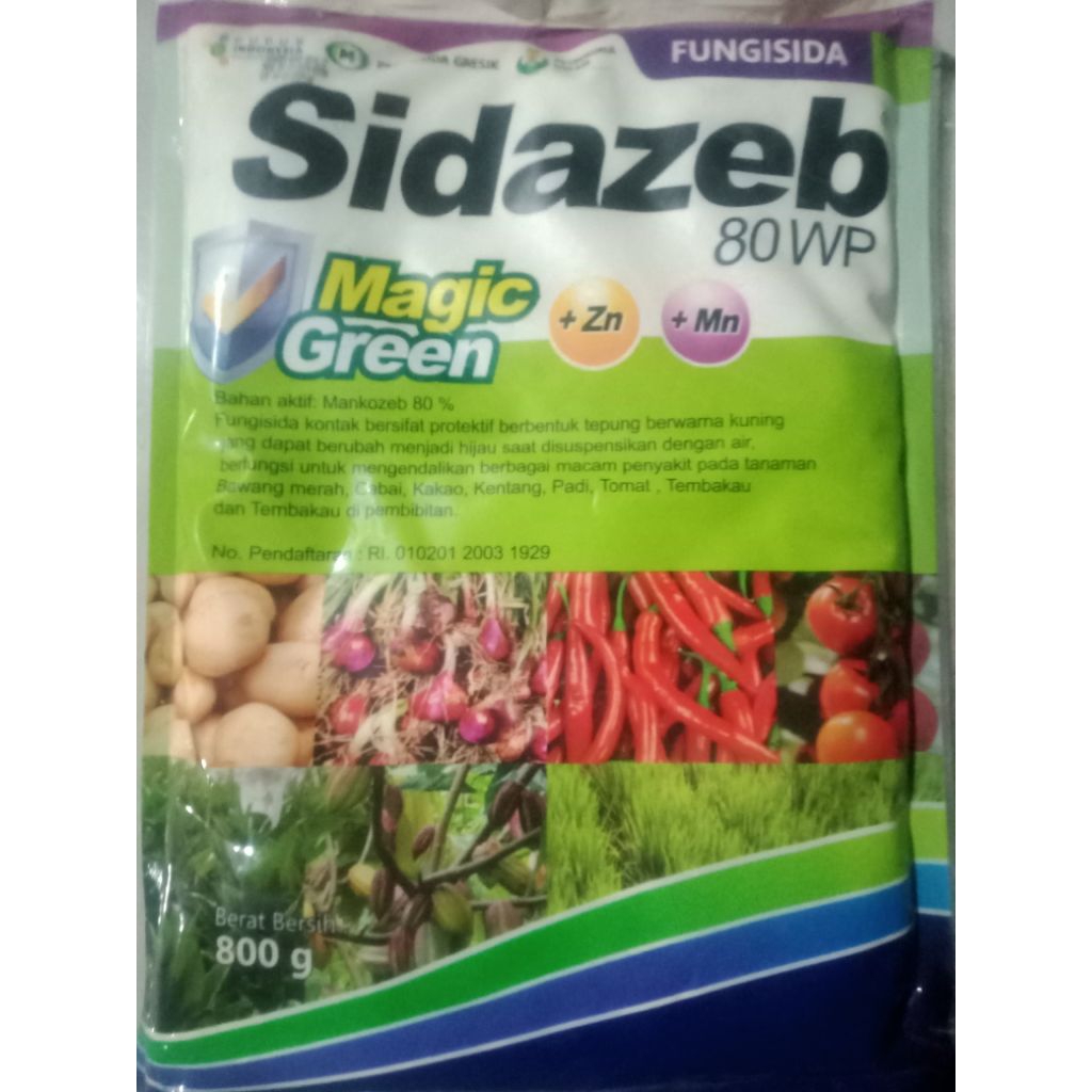 Sidazeb 800grm 80 wp + Zinc + Mn Dengan Teknologi Mancozeb Terbaru Magic Green mudah larut dengan ai