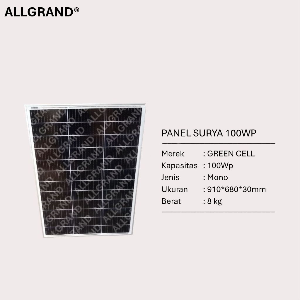 panel surya 100wp solar panel solar cell tenaga surya