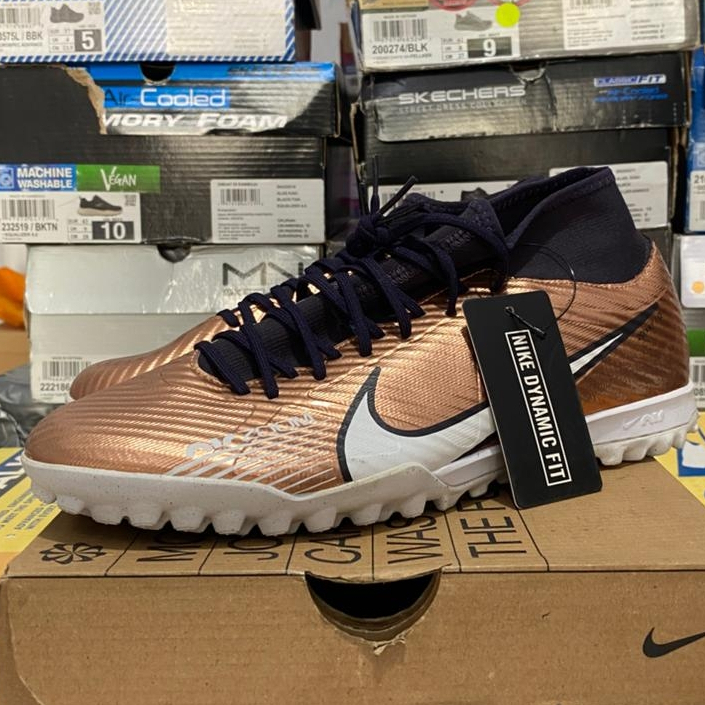Sepatu Mini Soccer Original Nike Zoom Superfly 9 Academy TF - Metallic Copper
