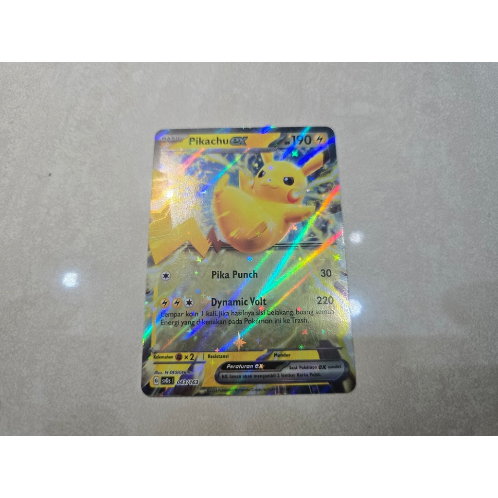 Paket kartu Pokemon Hologram Pikachu + Free 5 kartu Pokemon Random Non Hologram