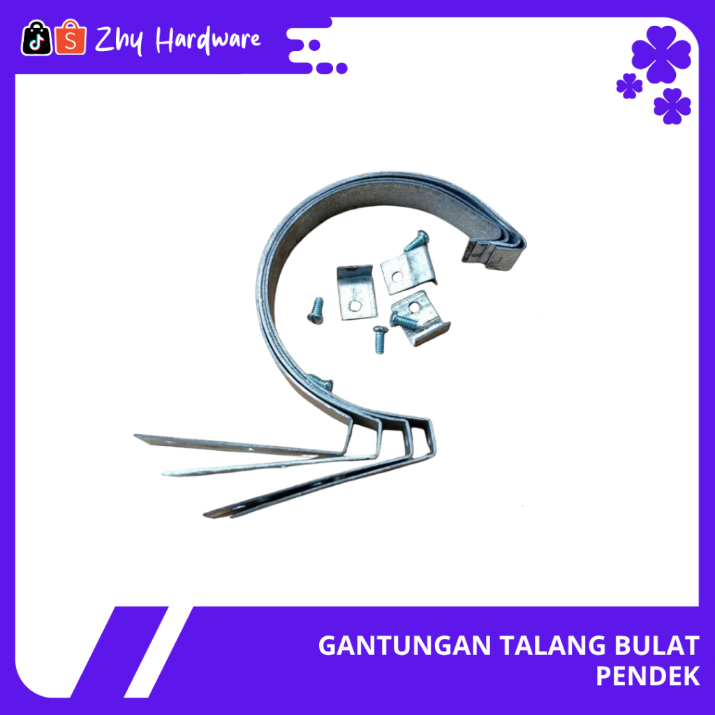 Gantungan Talang Air Bulat Pendek Penyangga Bracket Talang Galvalum PVC Setengah Lingkaran Kuat