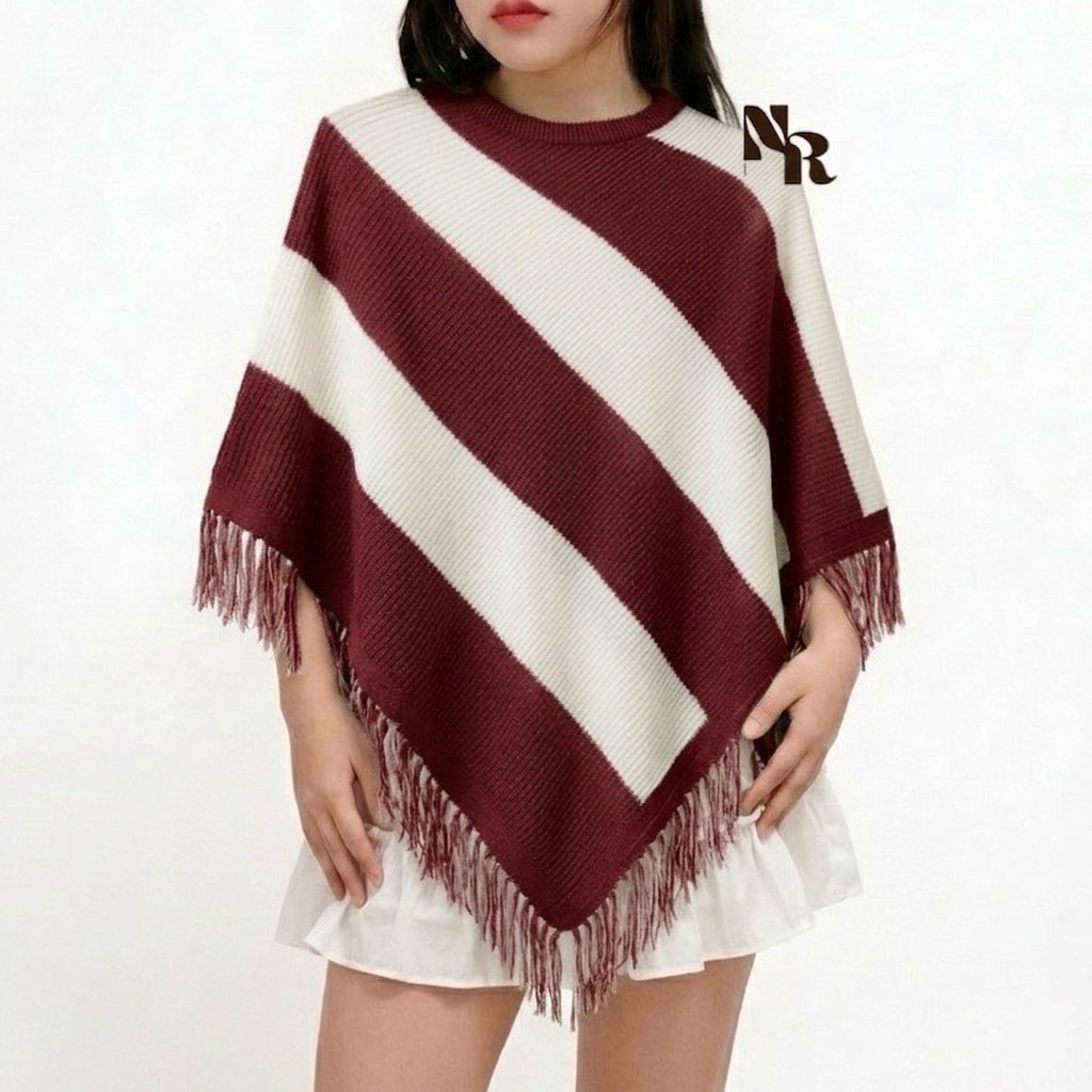 Ponco Knit Outer / Cardigan Ponco Rajut / Outer Ponco Rajut / Cardigan Ponco / Atasan Wanita Import 