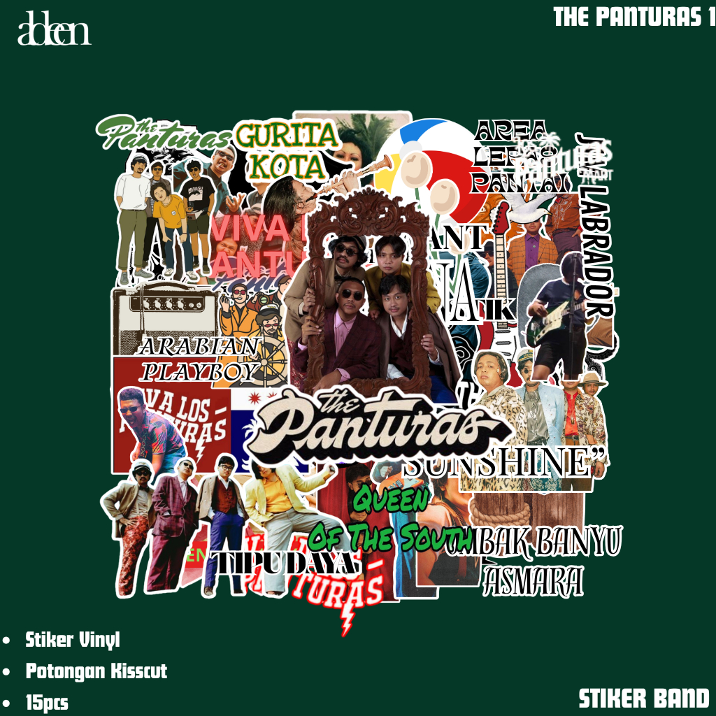 Sticker Pack Band THE PANTURAS 15 pcs Tinggal Tempel Super Kalcer Aesthetic Vinyl Glossy Waterproof