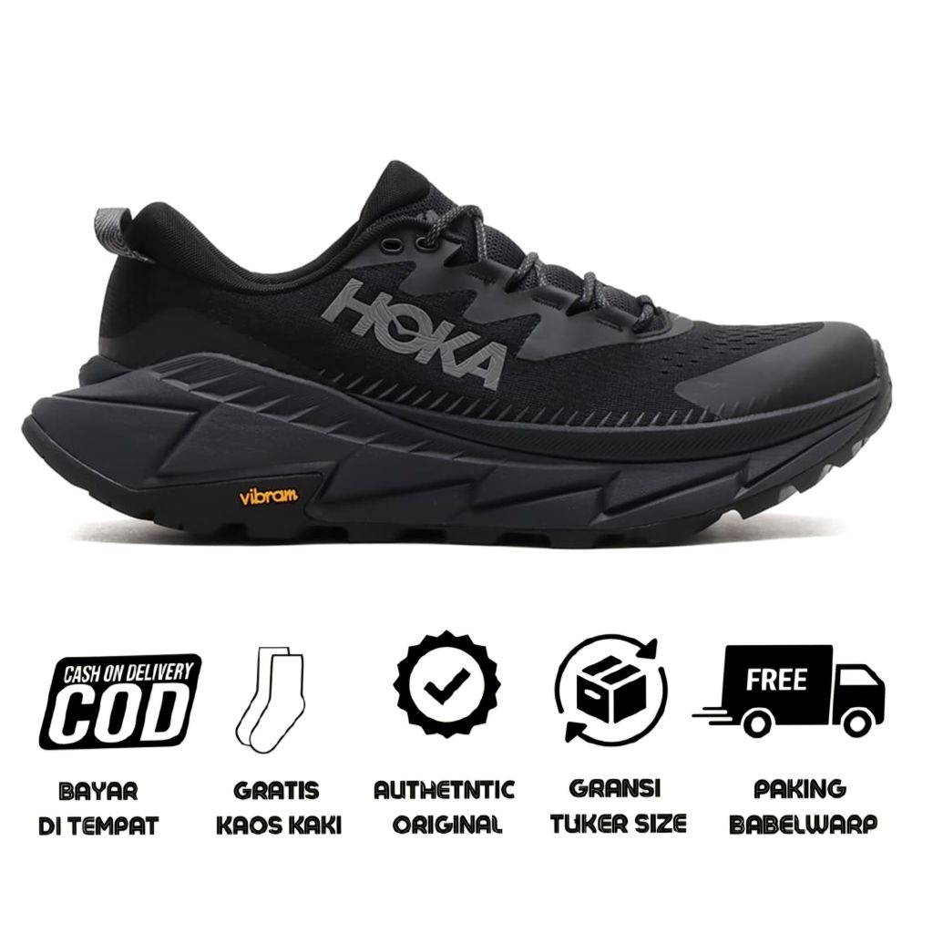 SEPATU HIKING HOKA ONE ONE SKYLINE-FLOAT TRIPLE BLACK