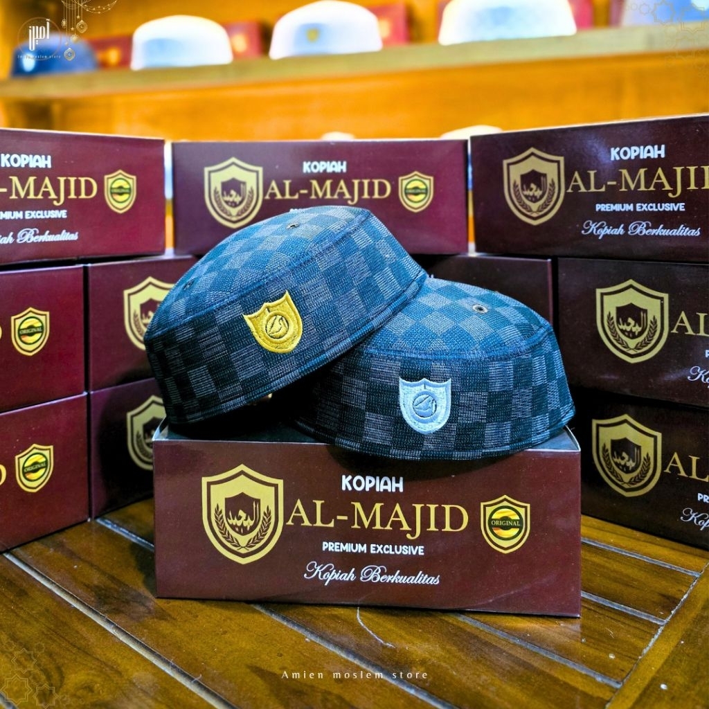 KOPIAH  MALAYSIA A5 Al MAJID MOTIF CATUR HITAM PREMIUM EXCLUSIVE MOTIF MEWAH TERBARU
