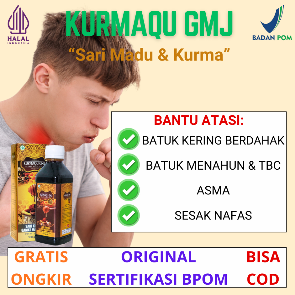 Original Resmi Sudah BPOM Obat Kurmaqu Bantu Atasi Batuk Kering Berdahak, Sesak Nafas, Tbc, Bronkiti
