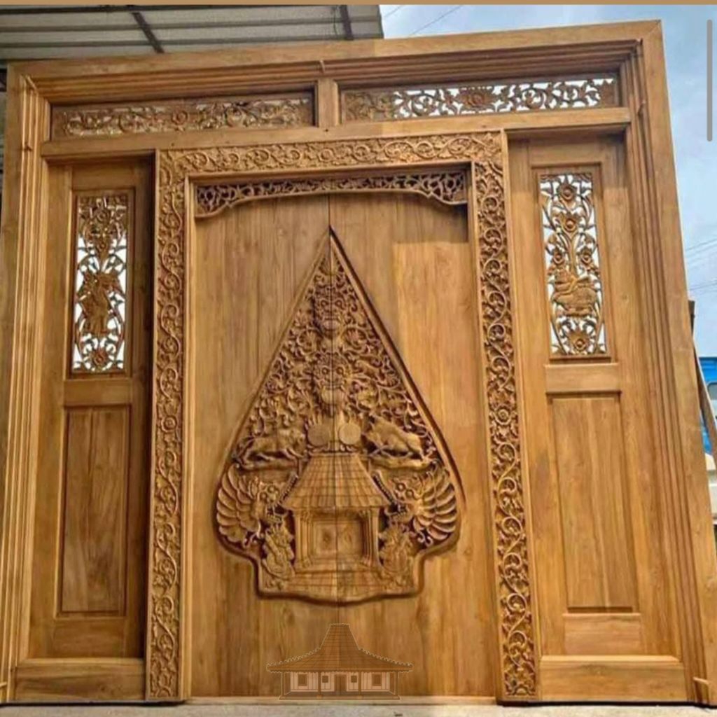 PINTU UKIR GEBYOK MINIMALIS KLIR WAYANG UKIR TIMBUL 3D