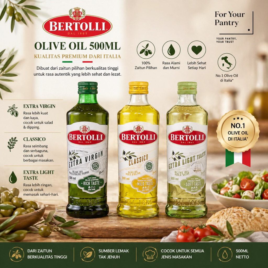 BERTOLLI OLIVE OIL 500ML