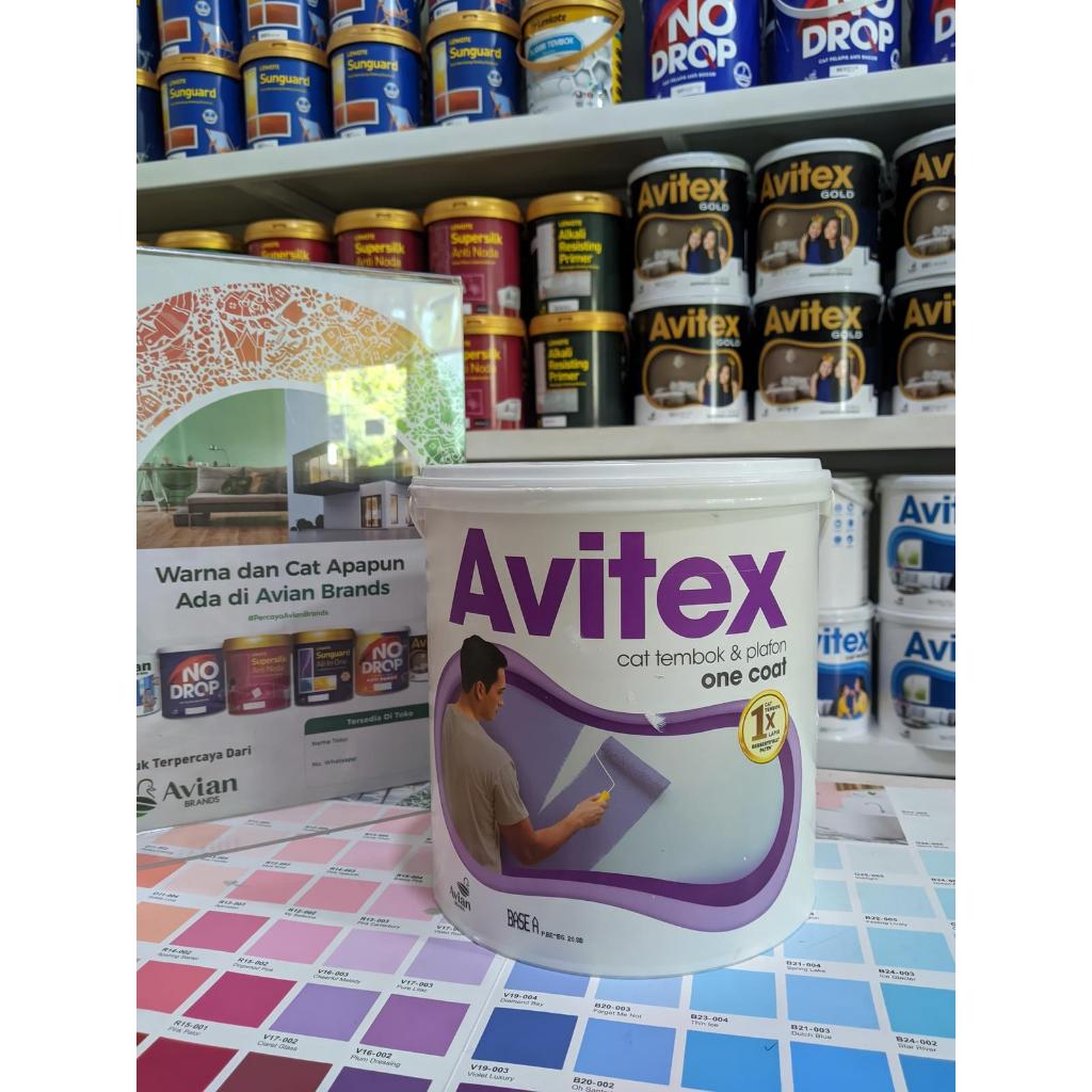 Cat Interior dan Plafon Avian Avitex One Coat Galon Ukuran 5kg - Warna: Brilliant White