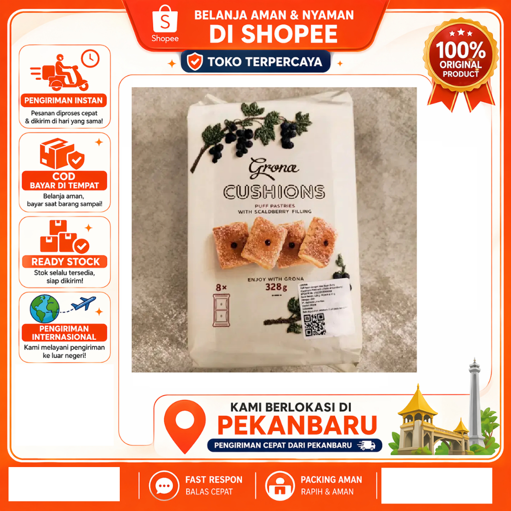 [SDW] pekanbaru/328 Gram Grona Cushions Puff Pastries Scaldberry Filling Biskuit