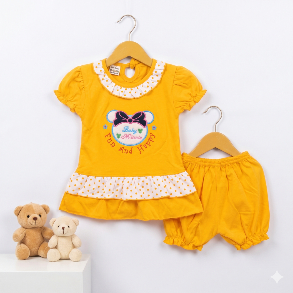 SYIFANA - Baju Bayi / Stelan Bayi Karakter Baby Minnie