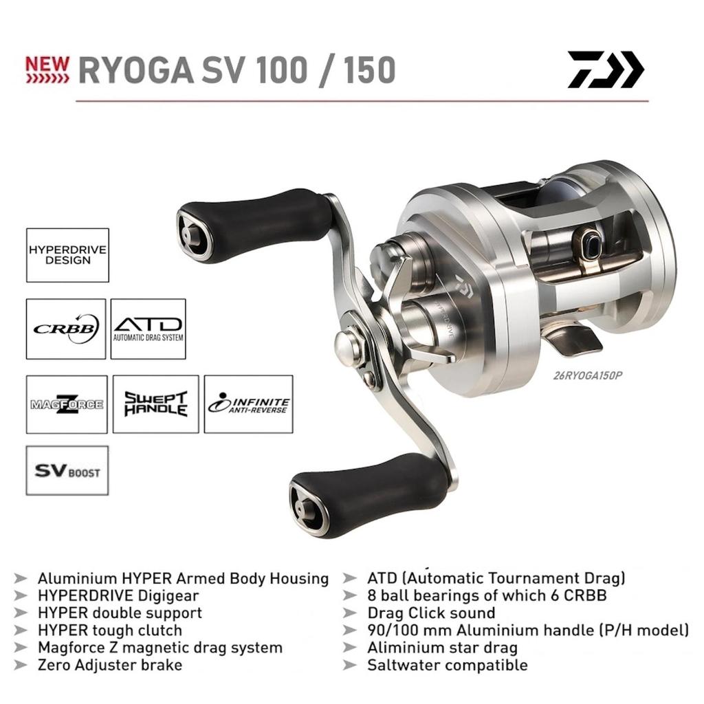 Gulungan Rell Reel Pancing Daiwa 2026 Ryoga 150 SV 100 Overhead BC Light jigging