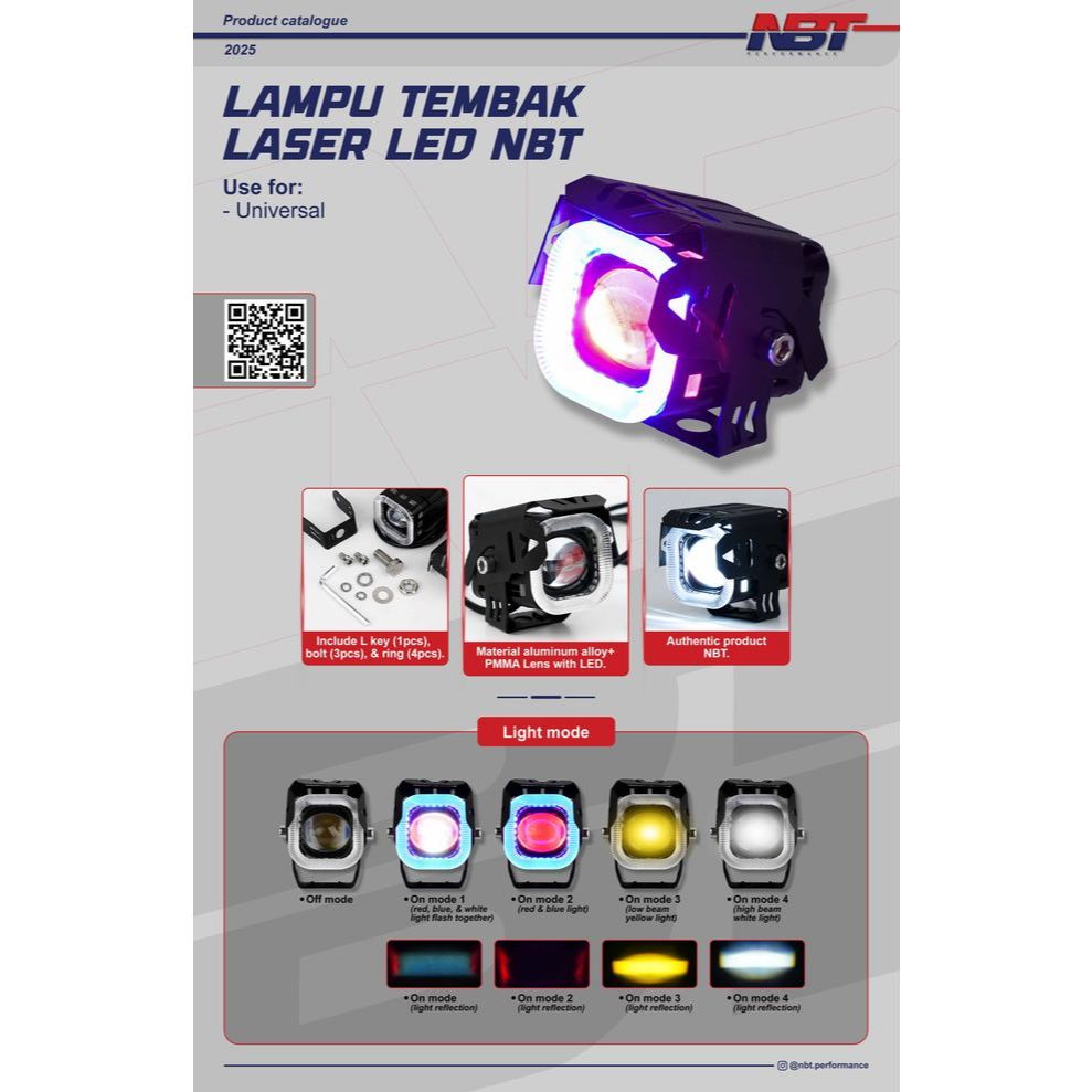 Lampu Tembak Laser LED NBT | Mini Projector LED Motor Universal