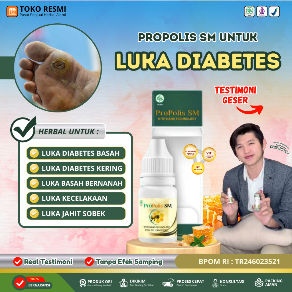 Obat Diabetes basah / kering, Pengering Luka Diabetes Basah Bernanah, Obat Koreng Diabetes, Obat Luk