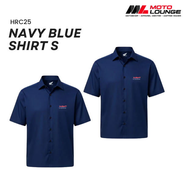 KEMEJA KASUAL PRIA WANITA HRC25 HRC25 NAVY BLUE SHIRT HONDA