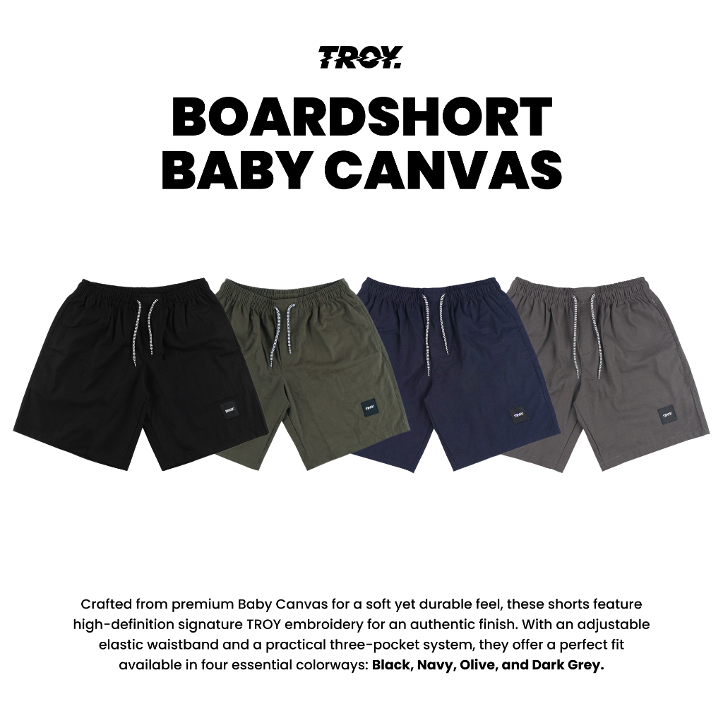 Troy Company Boardshort Black Scholia - Celana Pendek Polos Hitam BBC 3206