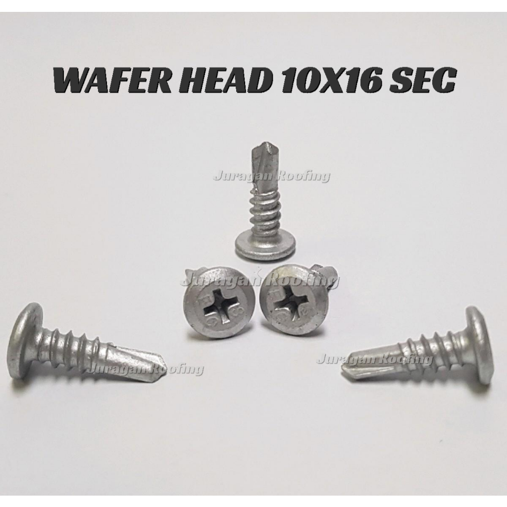 Sekrup SDS wafer head 10x16 SEC/sekrup baja ringan/hollow/sekrup wafer/baut wafer