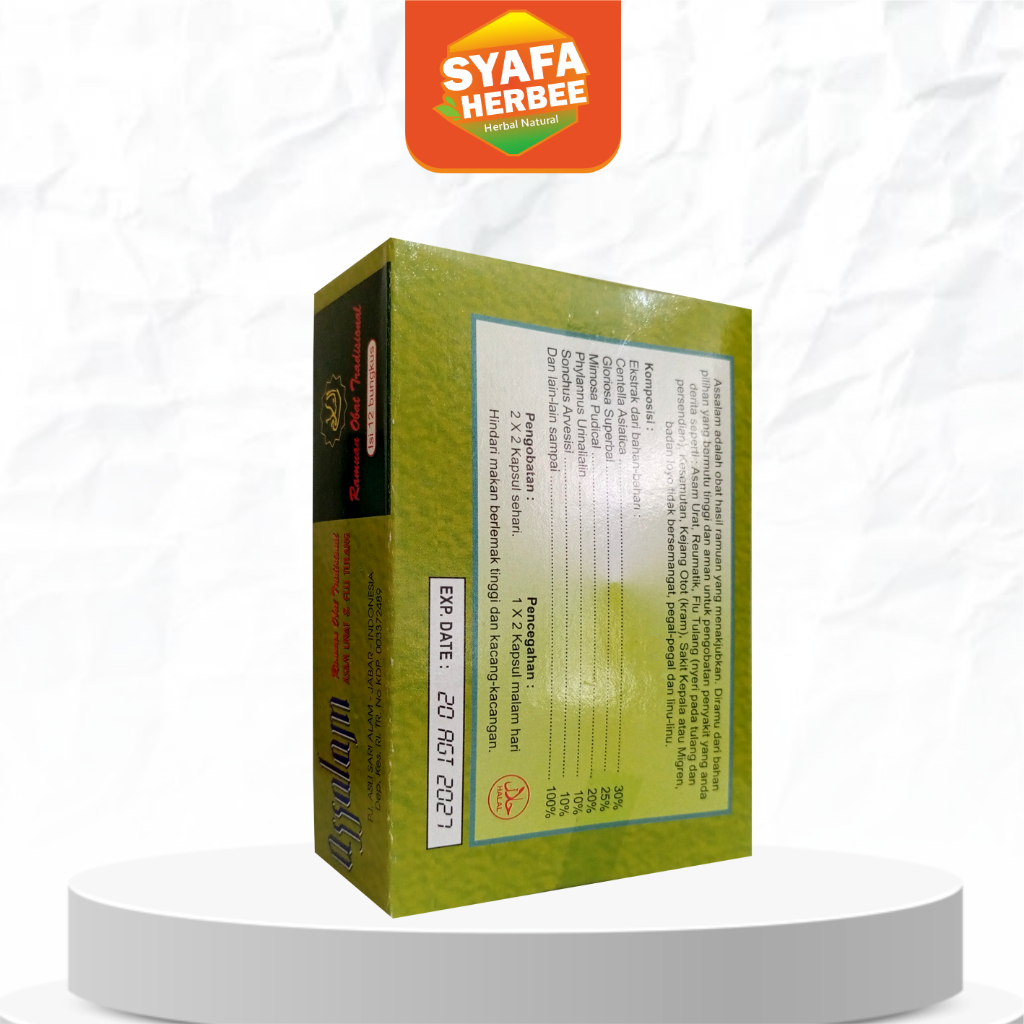 Jamu Herbal Asam Urat Assalam Box new asam urat