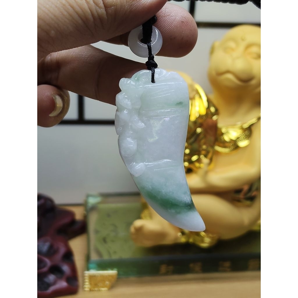 KALUNG BATU GIOK JADETE JADE UKIRAN TARING NAGA PIXIU 5523