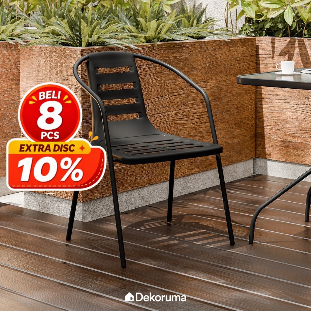 Dekoruma LUKE Kursi Teras Plastik / Kursi Outdoor / Kursi Santai Multifungsi