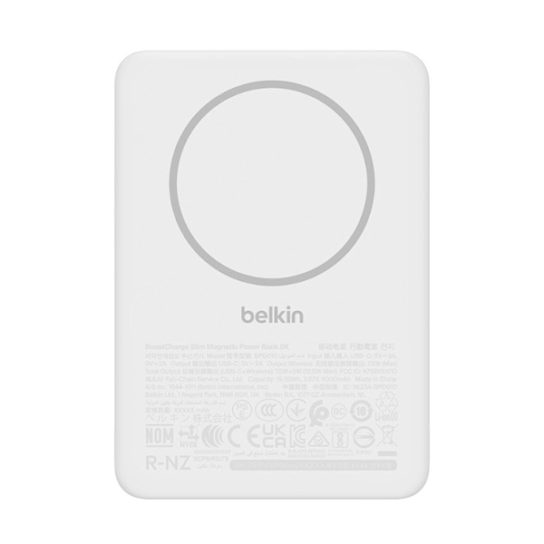 Belkin Boostcharge Magnetic Powerbank 5k White