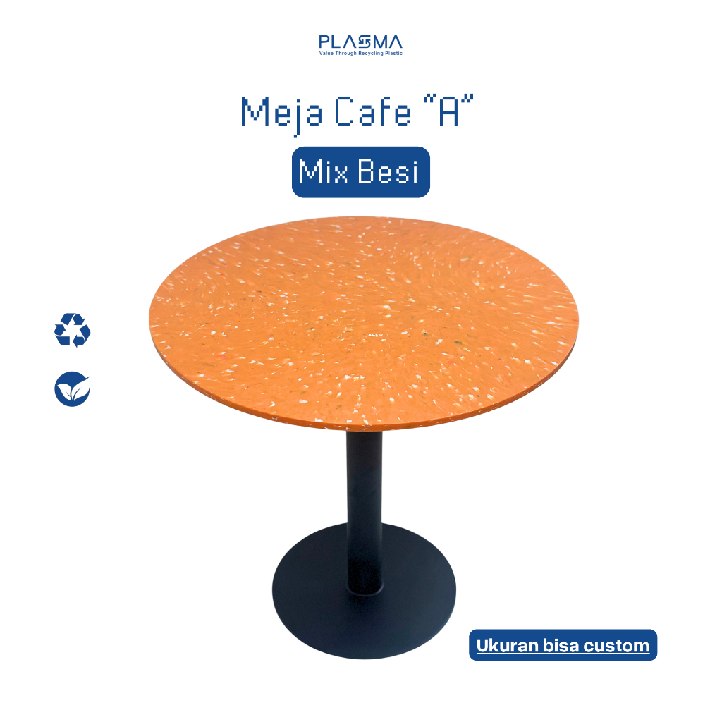 PLASMA Meja Kafe Bulat Persegi mix Besi Plat Coffee Table Recycled Plastic Daur Ulang Plastik Furnit