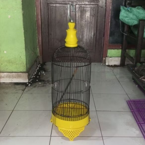 KANDANG BURUNG PLECI BULAT BESI HELOPET - SANGKAR BURUNG