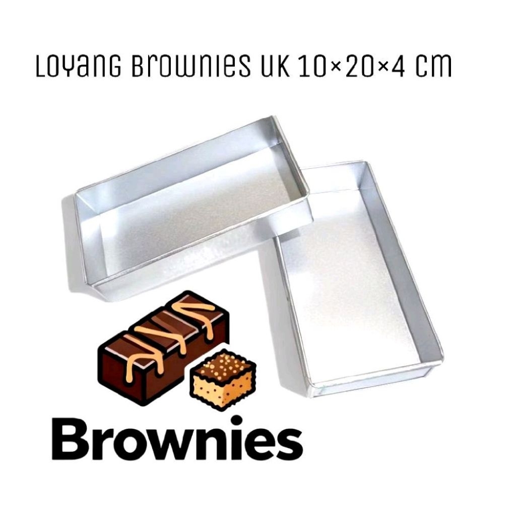 Cetakan Loyang kue brownies kotak UK 20x10x4cm