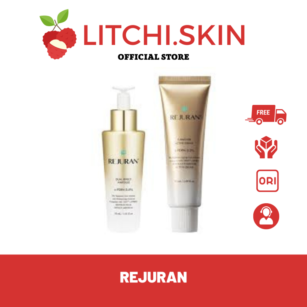 REJURAN Turnover Ampoule Dual Effect & Active Cream Bundling / Ampoule Rejuran Gold / Moisturizing C