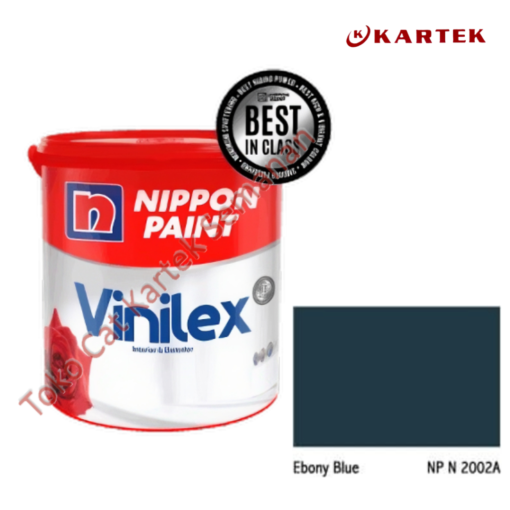 Nippon Paint Vinilex EBONY BLUE NP N 2002A Cat Tembok Interior Eksterior Biru Kehijauan Tua 1kg 5kg