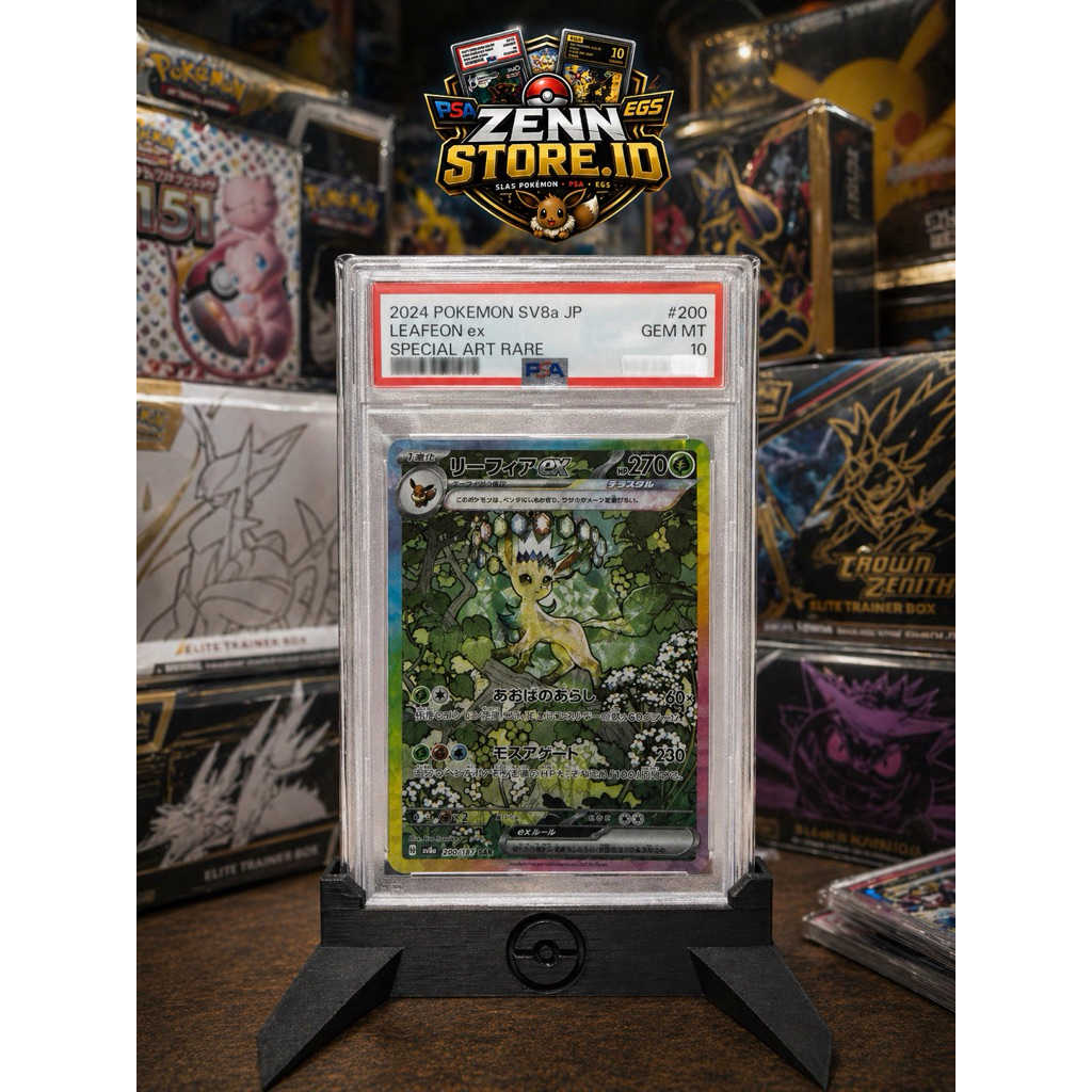 [PSA 10 Japan] Pokemon TCG - Leafeon Ex SAR JP #200 - Terastal Festival