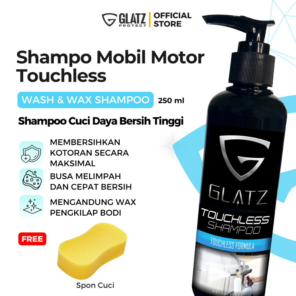 Shampoo Touchless Mobil Motor Tanpa Sentuh GLATZ TOUCHLESS SHAMPOO Mengandung Wax Pengkilap Bodi