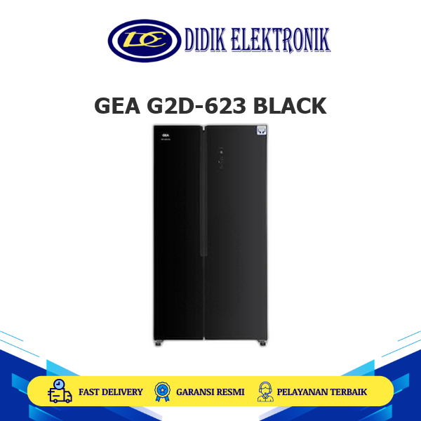 GEA G2D-623 BLACK KULKAS 625 Liter Refrigerator Side By Side G2D-623 BLACK G2D-623 G2D623