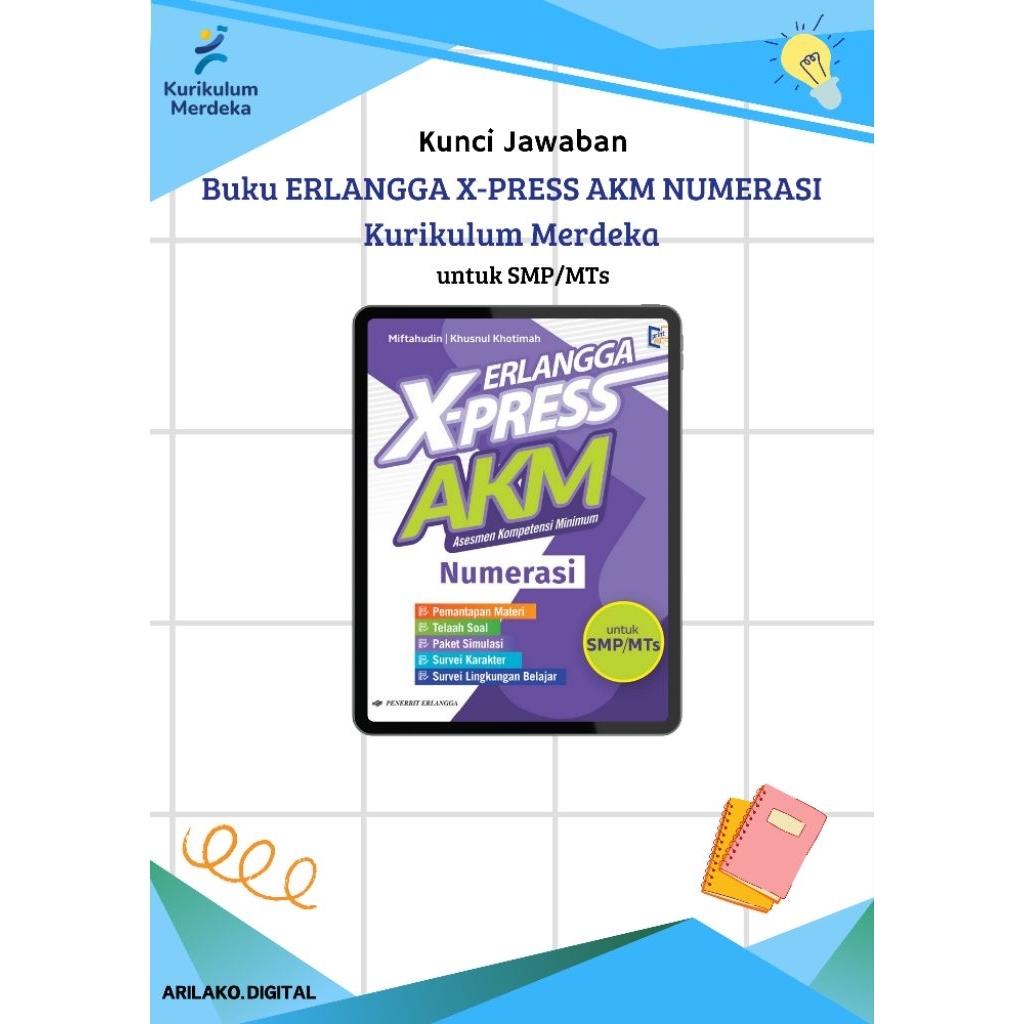 (ARILAKOSTORE) Kunci Jawaban Erlangga AKM NUMERASI SMP/MTs Kurikulum Merdeka Erlangga
