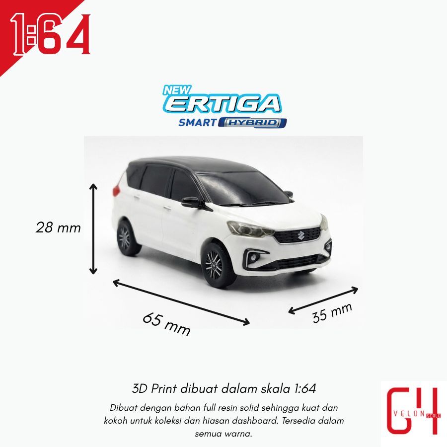 Diecast Miniatur 3D Print Suzuki Ertiga Hybird (Tanpa Bodykit) Skala 1:64 Full Custom