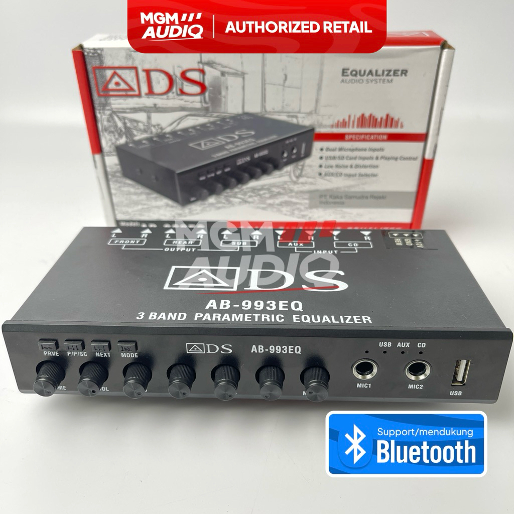 Pream Parametrik ADS BLUETOOTH AB993 EQ - Equalizer Pre Amp Profesional untuk Audio Mobil Anda