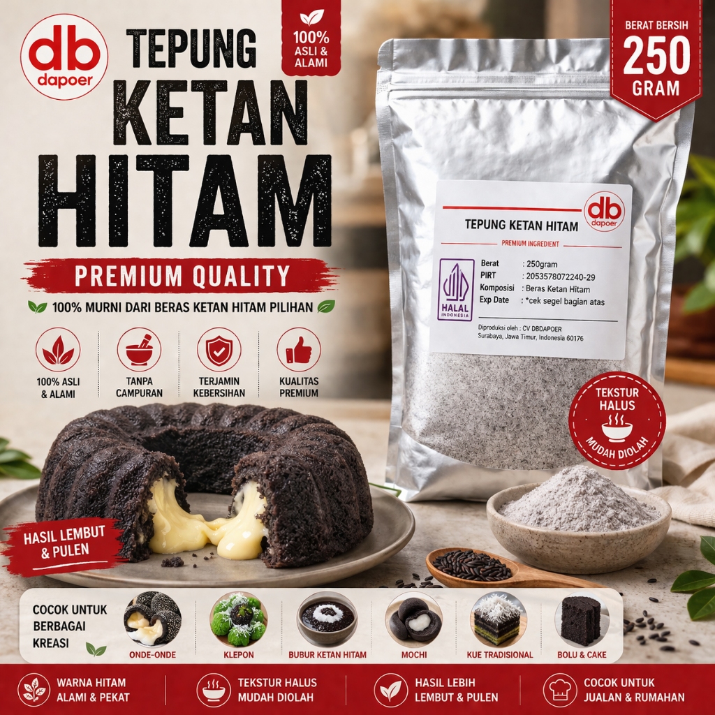 Ketan Hitam Bubuk | Tepung Ketan Hitam 250gram