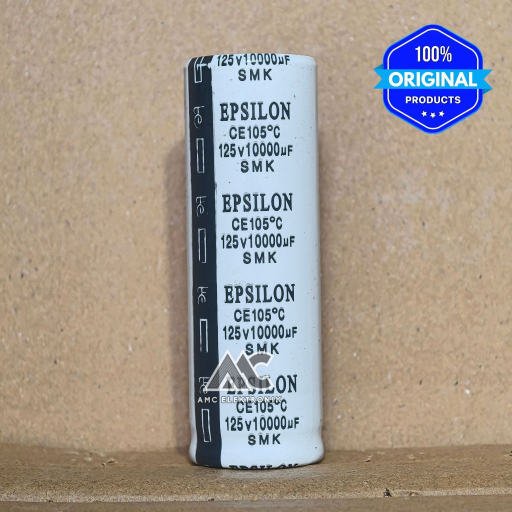 Elco epsilon SMK 10000UF 125 V epsilon 10000UF 125V WARNA  PUTIH ORIGINAL
