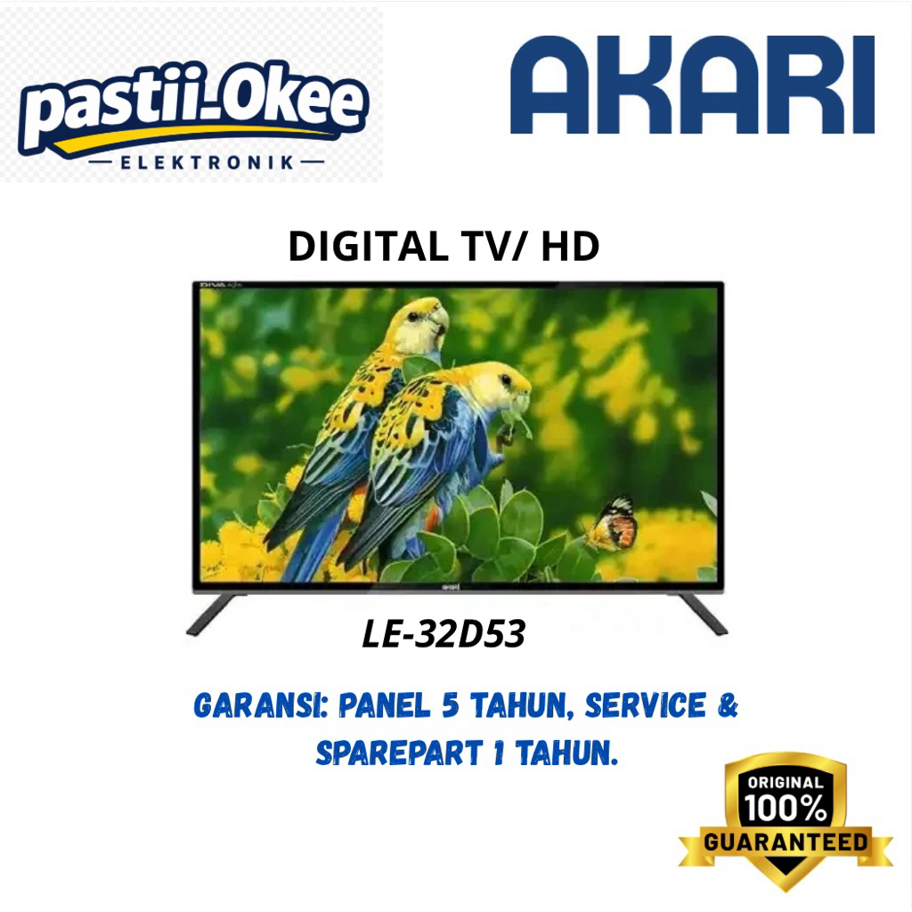 AKARI DIGITAL DVBT-2 TV 32 INCH LE-32D53(LED TV 32 INCH)