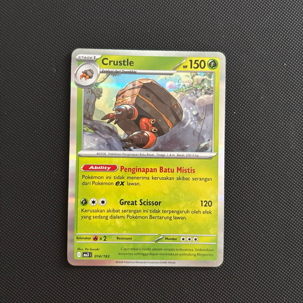 HOLO Crustle 014/193 indonesia Pokemon TCG