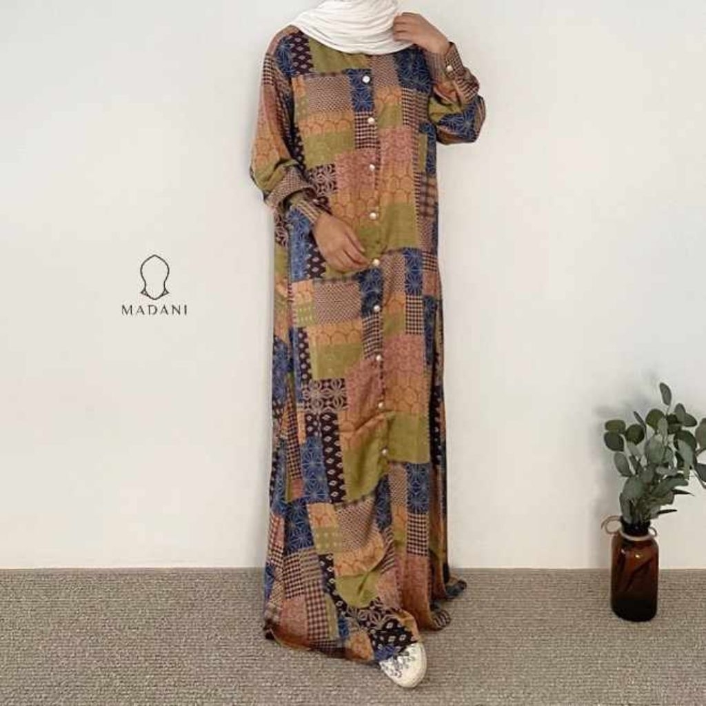 MADANI THELABEL ETHNIK ABAYA MADANI ABAYA MOTIF ETHNIK ABAYA ARMANI SILK