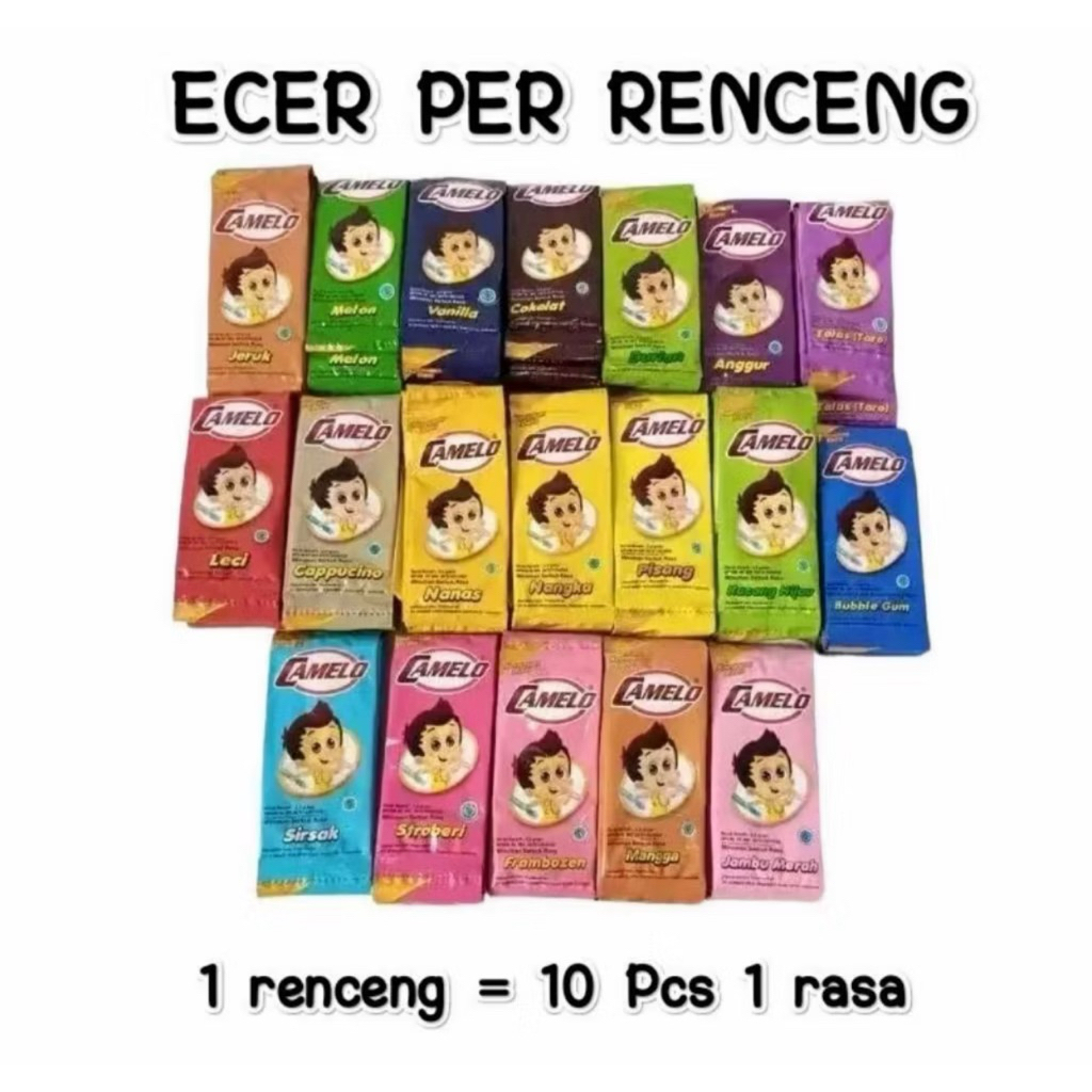 Es Camelo Bubuk Suntik Rentengan 10 Pcs - 19 Pilihan Rasa, Cepat Beku, Praktis Disajikan
