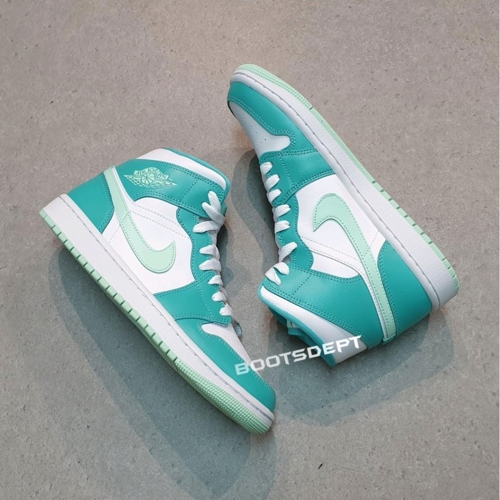 Air Jordan 1 Mid Washed Teal Green Mint Women (100% Original)