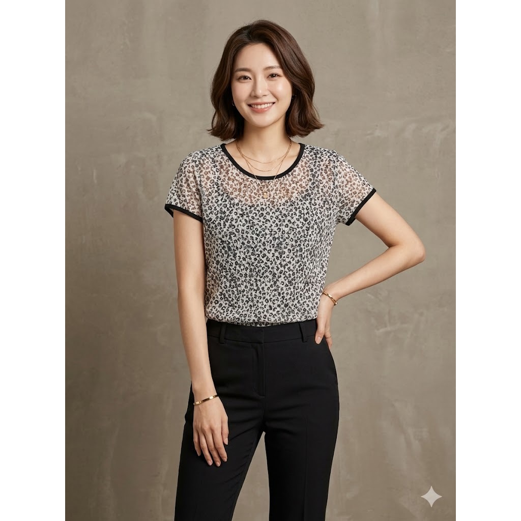 blouse polkadot mesh dayson atasan blus branded wanita