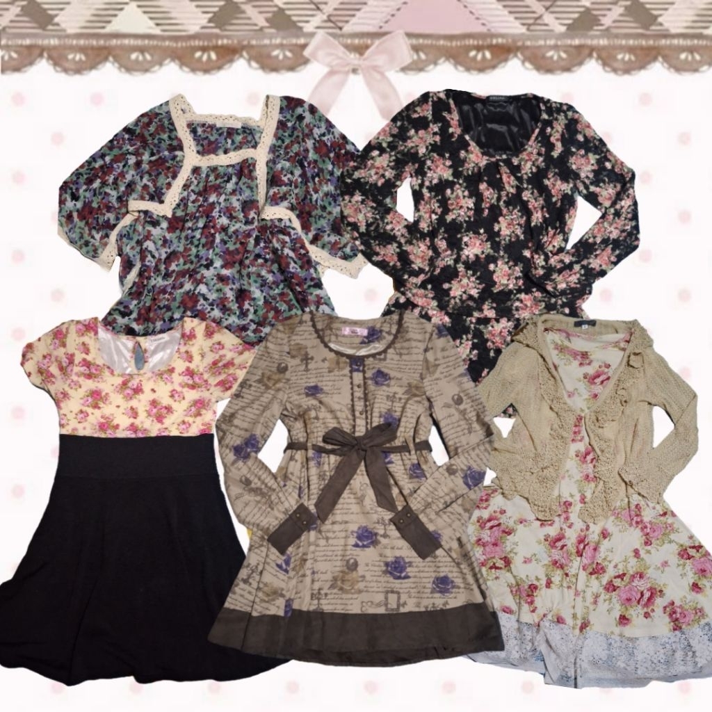 dress collection | fairy coquette whimsical vintage floral morikei grunge boho